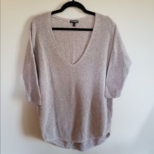 Express V-Neck 3/4 Sleeve Sweater